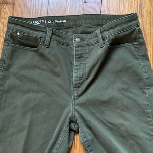 Talbots Slim Ankle Pants in Green